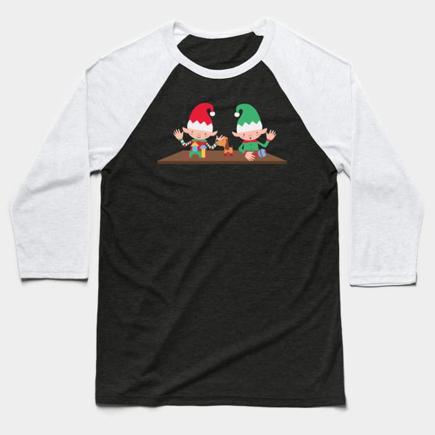 Santa's elves working Baseball T-Shirt by holidaystore